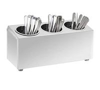 Kaloriko Porte Couverts rectangulaire en Acier Inoxydable, 3 grilles Amovibles, 38,5 x 15 x 18 cm, Pieds antidérapants, Range Couvert pour Cuisine, Buffet, Restaurant et hôtel, Rangement modulable