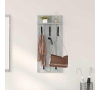 Kaloriko Porte-Manteau Mural avec étagère Gris Sonoma en Bois d'ingénierie 40 x 10 x 90 cm pour entrée Salon Bureau, Rangement Pratique avec Crochets et Tablette Design Flottant