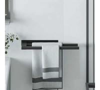 Kaloriko Porte Serviettes Mural Noir en Acier Inoxydable brossé 40 x 9 x 4 cm, Support Bain résistant à la Rouille, Rangement Suspendu pour Salle de Bain, Douche, Toilette, Cuisine, lavabo