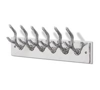 Kaloriko Portemanteau Mural en Aluminium Argent Poli, 49 x 9 x 18 cm, 6 Crochets, Porte Manteau Chapeau, patere vestiaire pour penderie, Entree, Couloir, Chambre, Rangement Mural Discret et Durable