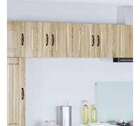 Kaloriko Porto Armoire murale en chêne Sonoma 60 x 31 x 40 cm, 2 portes, 2 étagères, armoire de cuisine murale avec espace de rangement pour garde-manger, armoire pharmacie, commode, buffet