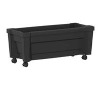 Kaloriko Pot Calypso avec Roues Anthracite en PP 79 x 35 x 33 cm, Cache Poubelle pour Jardin Exterieur terrasse Balcon Patio Garage, abri conteneur avec Armoire Rangement et Protection intempérie