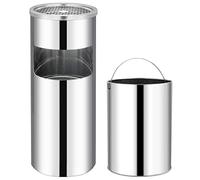 Kaloriko Poubelle cendrier en Acier Inoxydable 30 L argenté, récipient intérieur 12 L, Insert Amovible, Usage hôtel Restaurant Bureau Maison, Facile à Nettoyer, Finition Durable