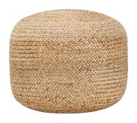 Kaloriko Pouf en jute fait à la main - 45 x 30 cm - Avec rembourrage en perles EPS - Tabouret repose-pieds - Pouf ottoman pour salon, chambre à coucher, canapé, canapé