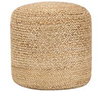 Kaloriko Pouf fait à la main en jute avec perles EPS - 40 x 45 cm - Tabouret ottoman pour salon, chambre à coucher, canapé, canapé, stable et confortable
