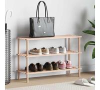 Kaloriko Range-Chaussures Bois Massif de Sapin 3 étagères 74x26x48,5 cm Meuble de Rangement modulable pour entrée Couloir Chambre vestiaire Organisateur de Chaussures