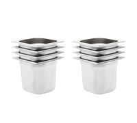 Kaloriko Récipients Gastronorm 8 pcs GN 1/6 150 mm en Acier Inoxydable argenté, bac récipient cuve Plateau Insert pour Bain Marie Maintien Temperature Service Traiteur Restauration Cuisine Restaurant