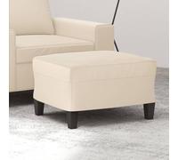 Kaloriko Repose-pieds beige en tissu microfibre - 60 x 50 x 41 cm - Rembourrage stable - Tabouret comme siège et repose-pieds - Pour salon, chambre à coucher, canapé, moderne, doux et confortable