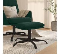 Kaloriko Repose-pieds en velours vert foncé avec pieds en métal - 60 x 60 x 36 cm - Pouf rembourré comme siège et repose-pieds - Pouf moderne pour salon, chambre à coucher, canapé, compact, doux et