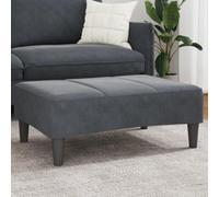 Kaloriko Repose-pieds gris foncé en velours avec rembourrage en mousse - 77 x 55 x 31 cm - Tabouret rembourré moderne et stable comme siège et repose-pieds pour salon, canapé et chambre à coucher