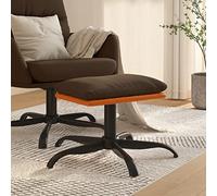 Kaloriko Repose-pieds marron 60 x 60 x 36 cm en tissu et cuir synthétique avec pieds en métal, tabouret rembourré et repose-pieds pour salon, chambre à coucher, canapé et fauteuil relax