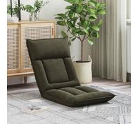 Kaloriko Repose-pieds réglable en tissu vert olive, 55 x 61 x 67 cm, dossier réglable de 90 à 180 degrés, rembourré, pliable, ergonomique pour salon, chambre à coucher, balcon, lecture, jeu