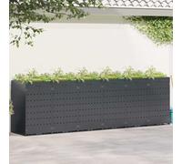 Kaloriko Revêtement de poubelle en acier revêtu par pulvérisation pour 6 poubelles, anthracite, avec toit de plantes, extensible, pour jardin, terrasse, extérieur, avec design ventilé et verrouillable