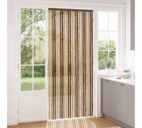 Kaloriko Rideau Anti Insectes en Chenille Marron et Beige 100 x 230 cm, moustiquaire Porte en polypropylène, Filet Anti Insecte, Ventilation Naturelle, intérieur extérieur, Installation avec Crochets
