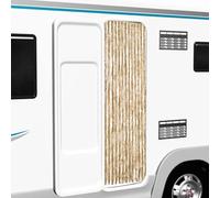 Kaloriko Rideau chenille beige 56 x 200 cm pour porte et fenêtre, autocollant, moustiquaire, moustiquaire, découpable, silencieux, sans montage