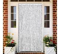 Kaloriko Rideau chenille gris clair et foncé 100 x 220 cm, flexible, autocollant, moustiquaire pour porte, porte de balcon et fenêtre, sans montage, découpable, silencieux