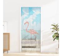 Kaloriko Rideau de porte anti-insectes en bambou - 200 x 90 cm - Multicolore - Moustiquaire pour porte de balcon, porte de terrasse et fenêtre - Auto-adhésif - Découpable - Sans montage - Naturel