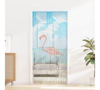 Kaloriko Rideau de porte anti-insectes en bambou multicolore 200 x 100 cm, moustiquaire pour porte, porte de balcon, porte de terrasse, autocollant, découpable, perméable à l'air, sans montage