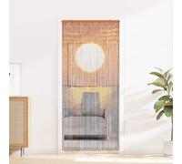 Kaloriko Rideau de porte anti-insectes multicolore en bambou 200 x 90 cm avec moustiquaire pour porte de balcon, porte de terrasse et fenêtre, autocollant, bande , moustiquaire, découpable
