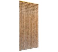Kaloriko Rideau de Porte en Bambou 90 x 200 cm Marron, 90 brins de tiges Fines, moustiquaire pour Porte, Filet Anti Insecte, décoratif, Silencieux, intérieur extérieur, Ventilation, Protection