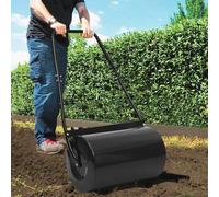 Kaloriko Rouleau à Gazon Noir en Acier 63 cm capacité 50 L, Rouleau Gazon pelouse compacteur Cylindre tasseur Outil niveler tasser semer Graine Terre Sol Jardin extérieur Terrain Herbe Manuel