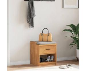 Kaloriko Sandnes Banc de couloir 45 x 40 x 50 cm en pin massif avec tiroir de rangement pour couloir, vestiaire, entrée avec vernis UV et design robuste