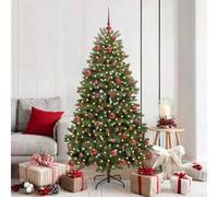 Kaloriko Sapin de Noël Artificiel LED Vert 180 cm, PVC et métal, 300 LED 5 V USB, Branches articulées, 8 Modes, Support Stable, décor intérieur extérieur abrité