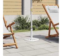 Kaloriko Socle de Parasol Blanc en Fonte 40 x 32 cm, Pied Socle avec Adaptateur 35 38 48 mm, Base Lourde pour Parasol Droit ou déporté, Jardin terrasse Balcon extérieur Stable Contre Le Vent