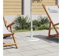 Kaloriko Socle de Parasol Blanc en Fonte 44 x 31 cm, Pied Socle Lourd avec Adaptateur 35 38 48 mm pour Parasol Droit ou déporté, Jardin terrasse Balcon extérieur Stable