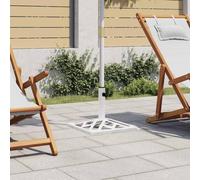 Kaloriko Socle de Parasol Blanc en Fonte 44 x 31 cm, Pied Socle Lourd pour Parasol déporté ou Droit, Base avec Adaptateur 35 38 48 mm, Jardin terrasse Balcon Plage extérieur
