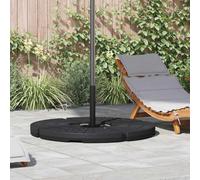 Kaloriko Socle de Parasol en Forme d'éventail Noir, 4 pièces en PEHD pour Parasol déporté et Parasol de marché, Base Croix remplissable Eau ou Sable, 60 L, Jardin terrasse Balcon Patio Plage Vent