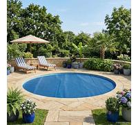 Kaloriko Sonnendeck Bâche de protection solaire résistante aux UV pour piscine Ø 300 cm Extra lourd PE Bleu avec chambres à air 400 μm Housse de protection ronde pour réduire l'évaporation et la