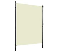 Kaloriko Store Roulant d'extérieur crème 150 x 270 cm avec manivelle, Tissu Polyester et occultant, auvent rétractable pour terrasse, Balcon, pergola, Protection Solaire et intimité