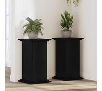 Kaloriko Support de Plante chêne Noir 33 x 33 x 60 cm, Bois d'ingénierie, tuteur, Treillis, Arceau, Grille, obelisque pour Jardin intérieur extérieur, Balcon, terrasse, Pot et Plante grimpante
