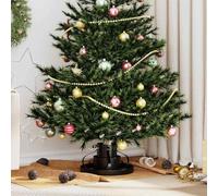 Kaloriko Support Pied de Sapin de Noël Noir en Acier, Base Solide 40 x 40 x 21 cm, Maintien Stable pour Arbre Naturel jusqu'à 250 cm, Usage intérieur extérieur, Style Moderne Discret