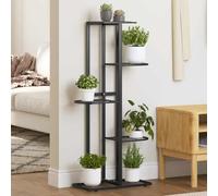Kaloriko Support pour Plantes 5 Niveaux en métal Noir Enduit de Poudre 43 x 22 x 98 cm, Support tuteur Treillis Grille Arceau pour intérieur Balcon terrasse Plantes grimpantes