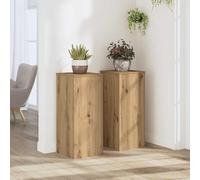Kaloriko Supports pour Plantes 2 pcs chêne Artisanal en Bois d'ingénierie, 30 x 30 x 70 cm, Charge 50 kg, Support tuteur Treillis Arceau Grille obelisque pour Fleur Rosier Lierre Vigne intérieur