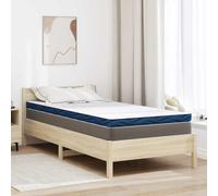 Kaloriko Surmatelas Blanc 100 x 200 cm en Mousse a memoire, Tissu Jacquard, 8 cm d epaisseur, Confort Matelasse pour lit Interieur, Maintien Forme et Accueil Doux