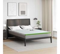 Kaloriko Surmatelas Blanc et Vert 140 x 200 cm en Tissu Jacquard, Mousse a memoire de Forme, literie Interieur, Confort Epais, Design Moderne pour lit