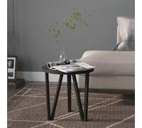 Kaloriko Table à thé Noir en MDF et Acier 35 cm diamètre 34 cm Hauteur Style Industriel pour Salon Chambre entrée Bureau, Table d'appoint Bout de canapé Console décorative Moderne et Fonctionnelle