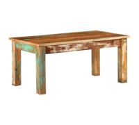 Kaloriko Table Basse Bois Massif de récupération 100x55x45 cm, Meuble Salon Console Design Industriel avec Plateau Robuste, Rangement Multifonction, idéal pour séjour, Chambre, intérieur Appartement