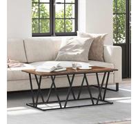 Kaloriko Table Basse chêne fumé 100 x 50 x 40 cm Bois et métal Design Industriel pour Salon séjour Appartement Meuble Console Rangement Plateau
