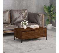 Kaloriko Table Basse chêne Marron 90x50x36,5 cm Bois d'ingénierie avec tiroir Rangement et Plateau, Meuble Console pour Salon séjour Chambre, Design Industriel Bois métal Fonctionnel