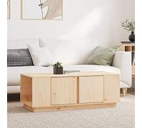 Kaloriko Table Basse en Bois Massif de pin 110x50x40 cm avec Compartiments et Portes, Meuble de Rangement pour Salon, séjour, Chambre, Console Plateau Robuste Design Industriel intérieur