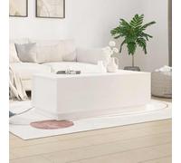 Kaloriko Table Basse en Bois Massif de pin Blanc 100x50x35 cm avec Plateau relevable, Compartiments de Rangement, Design Industriel pour Salon, séjour, Chambre, Meuble Console Fonctionnel