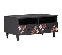 Kaloriko Table Basse Multicolore Bois de Mangue Massif 80 x 54 x 40 cm avec tiroir Rangement Salon séjour intérieur Maison Meuble Console Plateau décoratif