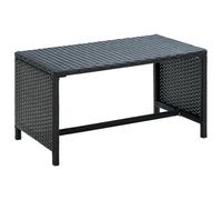 Kaloriko Table Basse Noire en résine tressée 70x40x38 cm avec Cadre Acier Enduit de Poudre Meuble Salon séjour intérieur extérieur Design pour Rangement Plateau Pratique