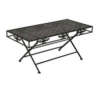 Kaloriko Table Basse Pliante Style Vintage en métal Noir 100x50x45 cm avec Plateau Pliant et Rangement, Meuble Console gigogne pour Salon séjour Chambre Appartement Industriel