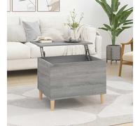 Kaloriko Table Basse Sonoma Gris 60x44,5x45 cm Bois d'ingénierie avec Plateau relevable, Compartiment Rangement intégré, Meuble Console Pratique pour Salon séjour Chambre Industrielle Design