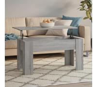 Kaloriko Table Basse Sonoma Gris en Bois d'ingénierie 101x49x52 cm avec Plateau relevable et Rangement intégré, Meuble Console Multifonction pour Salon séjour Chambre Appartement intérieur Design